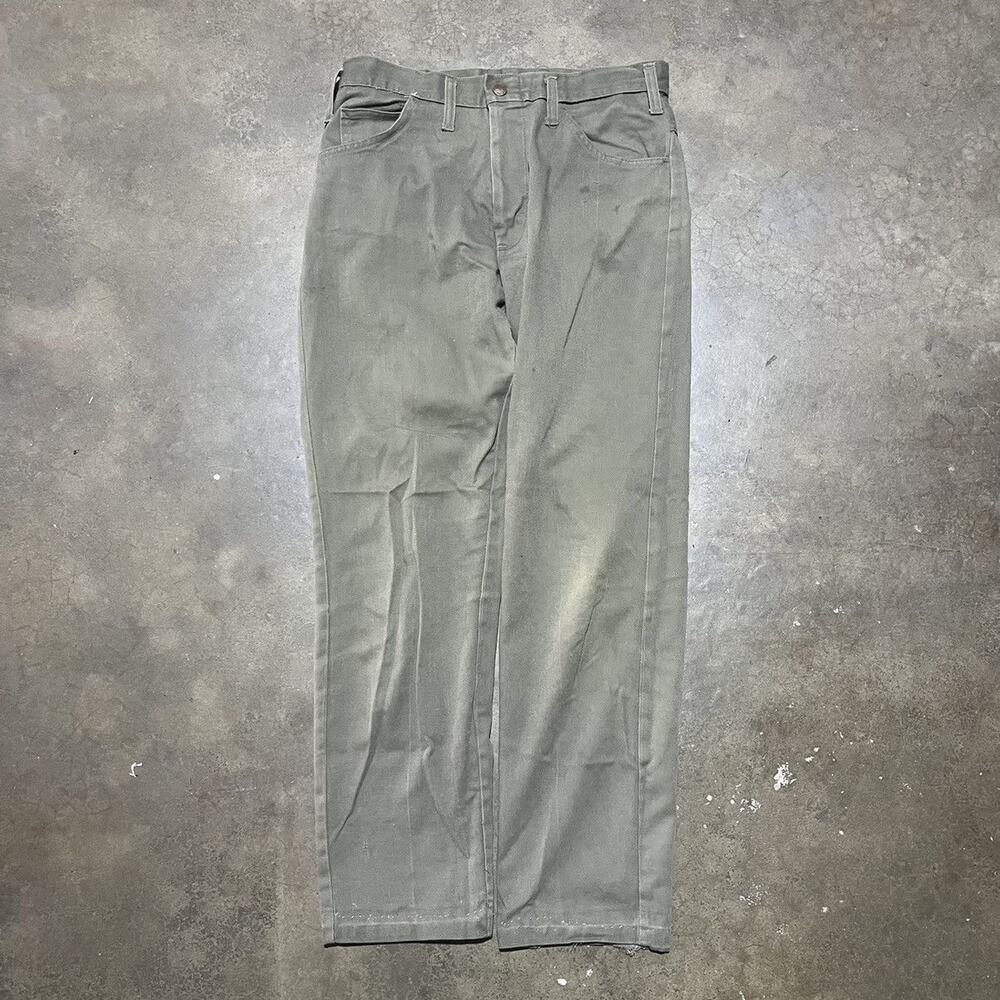 Vintage 70s Sears Green Workwear Cotton Blend Pants 29x28